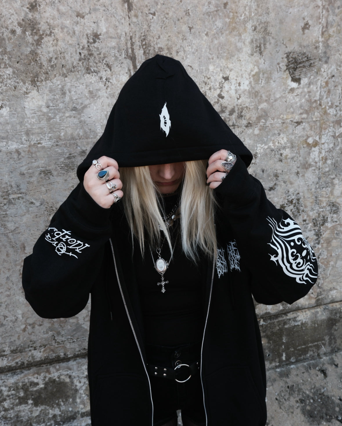 OBSCURED x OVA MORBID ZIP-UP HOODIE