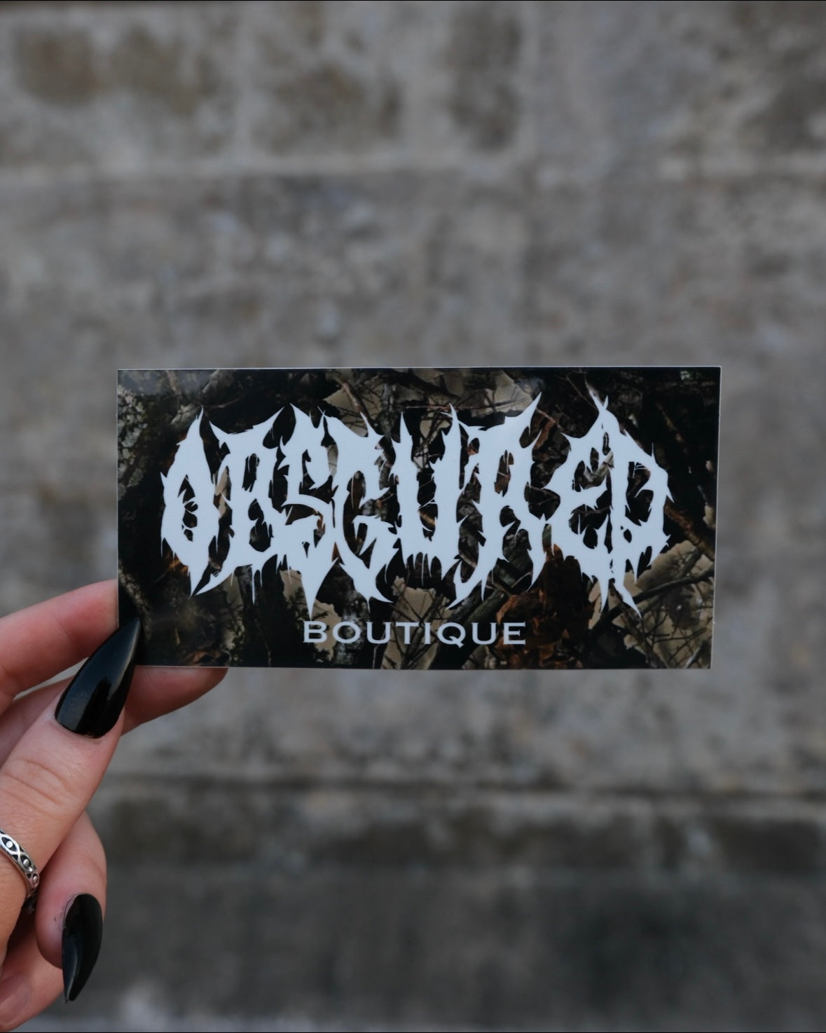 OBSCURED CAMO LOGO BUMPER STICKER