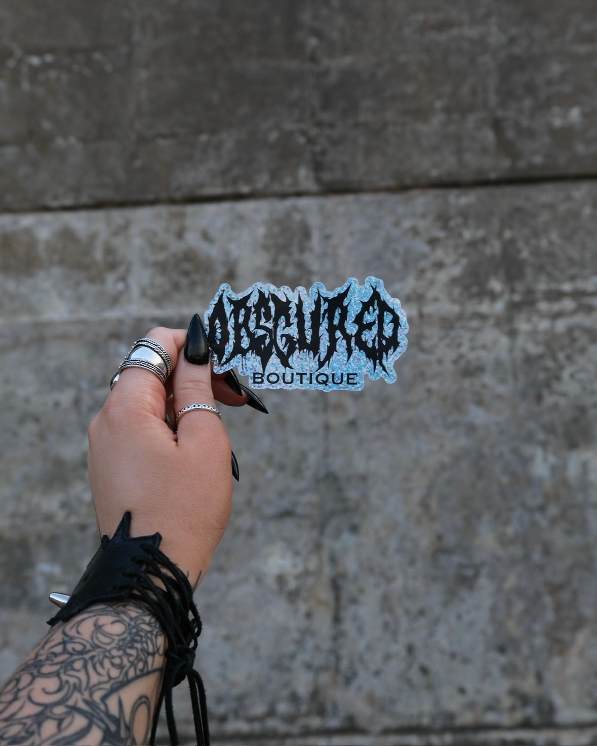 Obscured Death Metal Sticker (Glitter)
