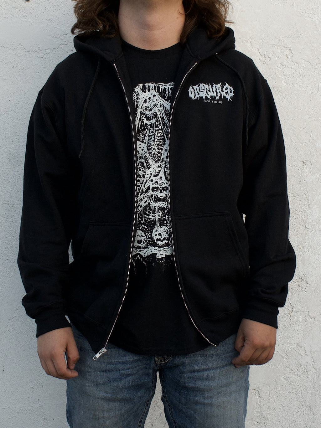OBSCURED COFFIN ZIP-UP HOODIE