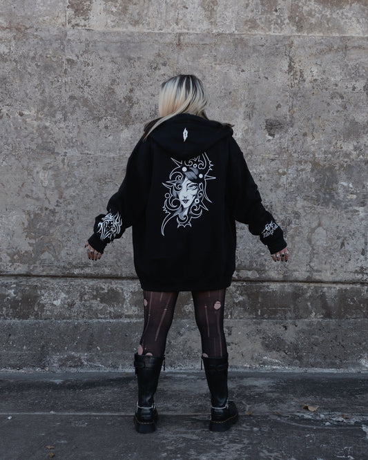 OBSCURED x OVA MORBID ZIP-UP HOODIE