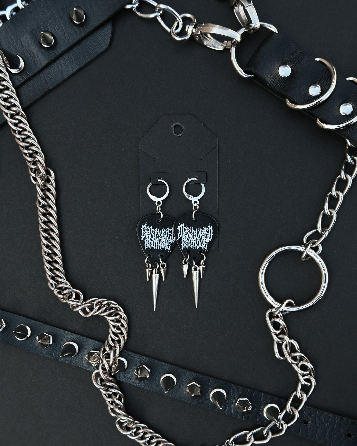 SPIKED GUITAR PICK EARRINGS - OBSCURED HANDMADE