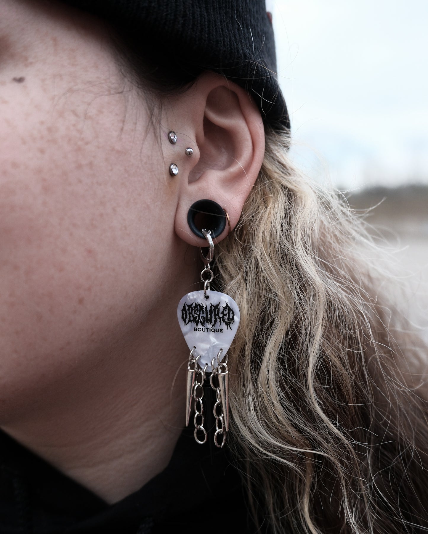SPIKED GUITAR PICK EARRINGS - OBSCURED HANDMADE