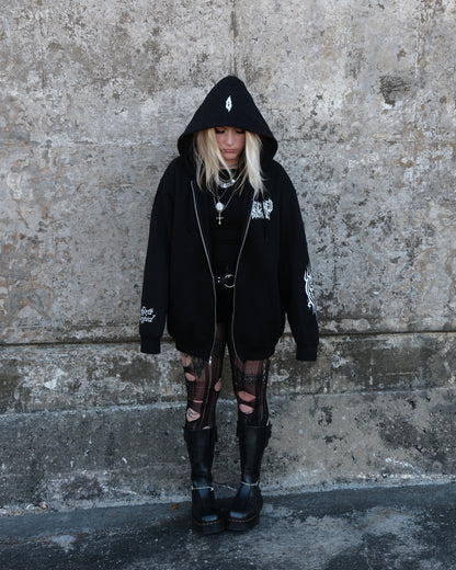 OBSCURED x OVA MORBID ZIP-UP HOODIE