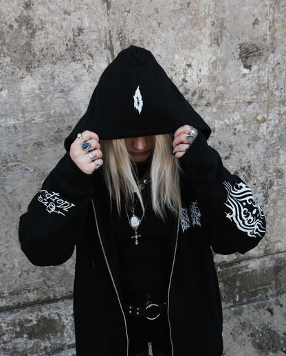 OBSCURED x OVA MORBID ZIP-UP HOODIE
