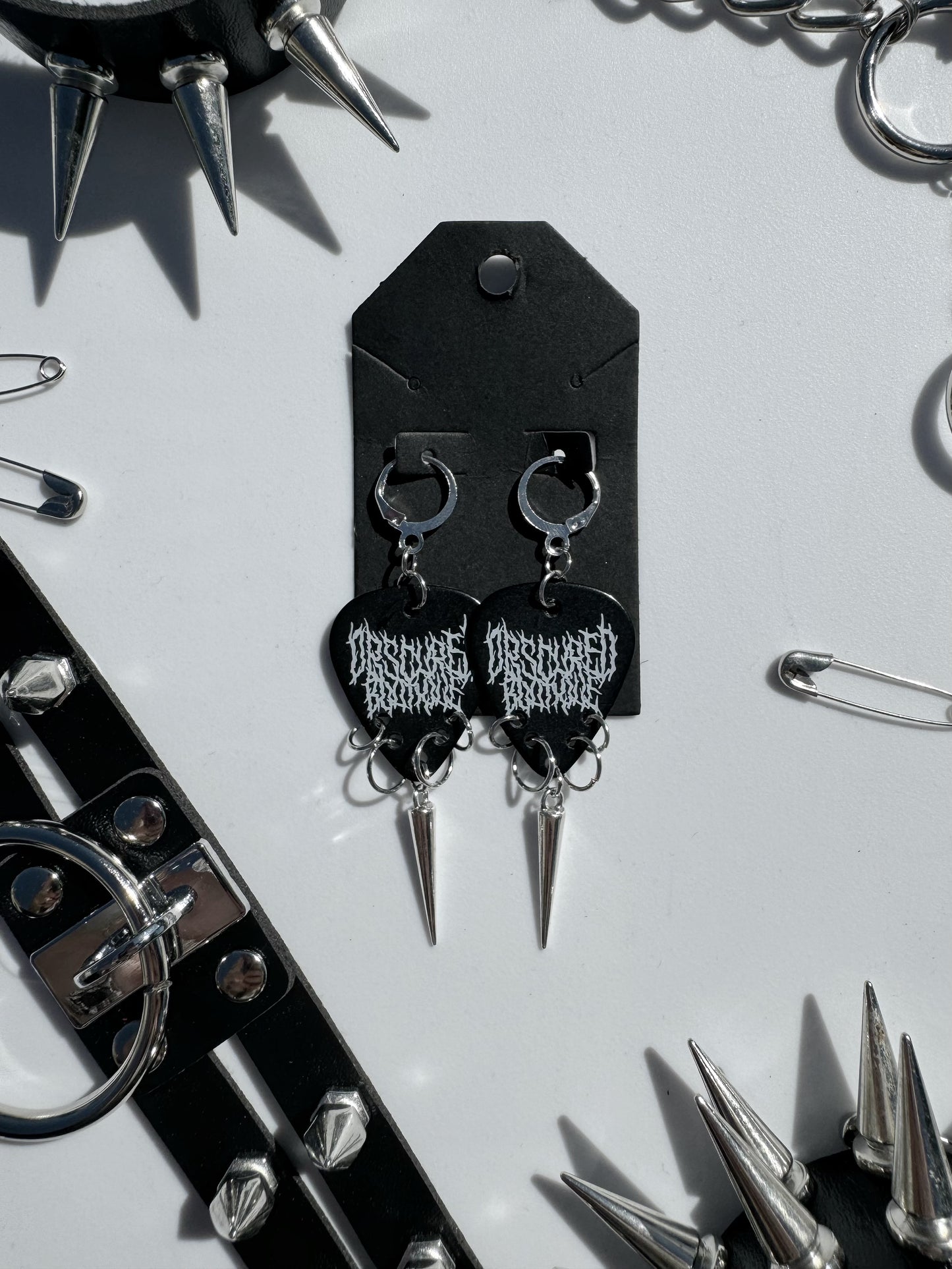 OBSCURED GUITAR PICK EARRINGS