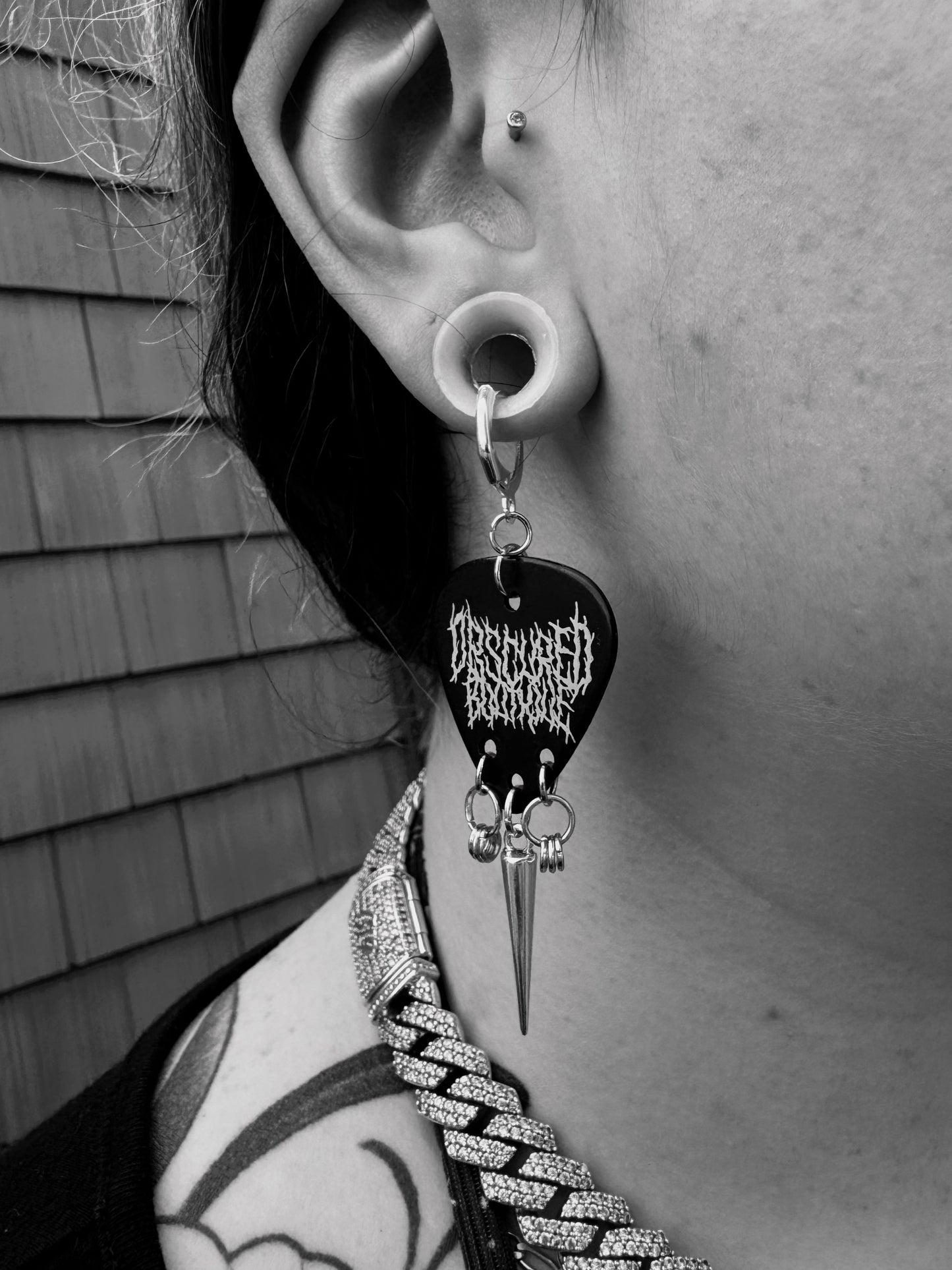 OBSCURED GUITAR PICK EARRINGS