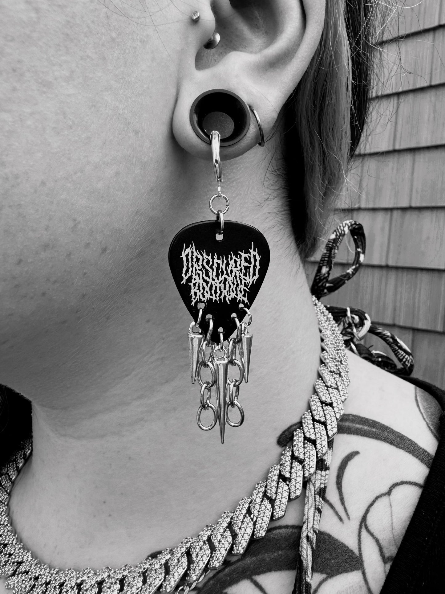 OBSCURED GUITAR PICK EARRINGS