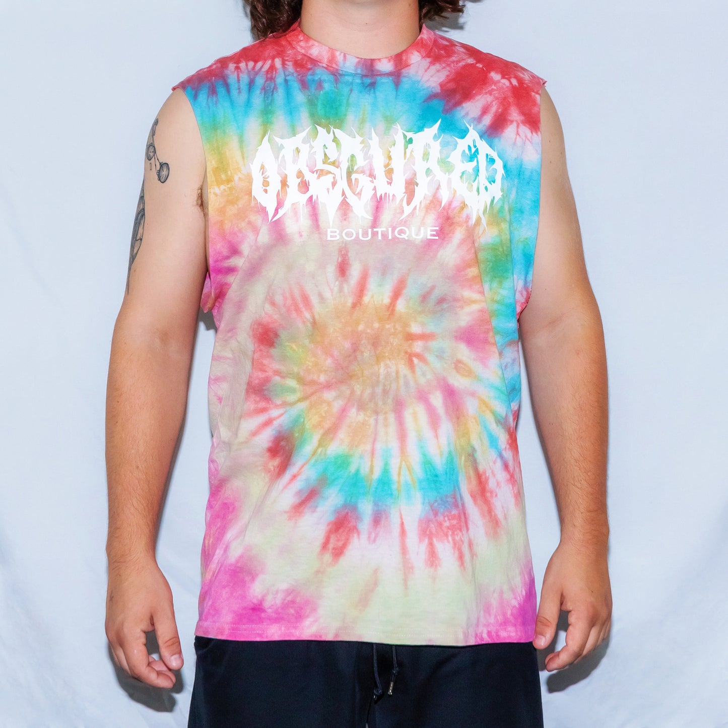 OBSCURED X NAS RAINBOW TIE-DYE CUTOFF