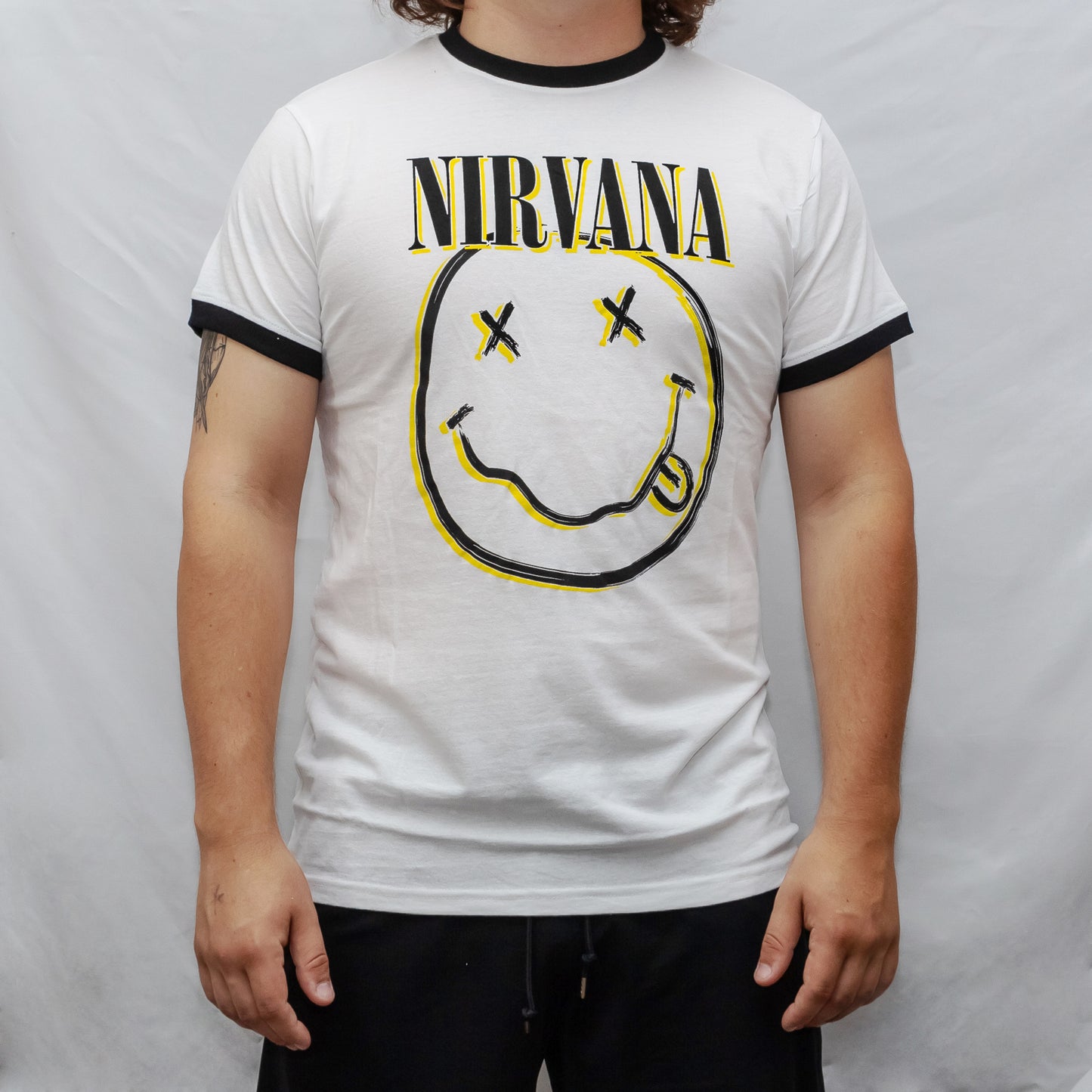 Nirvana Smiley Ringer Tee