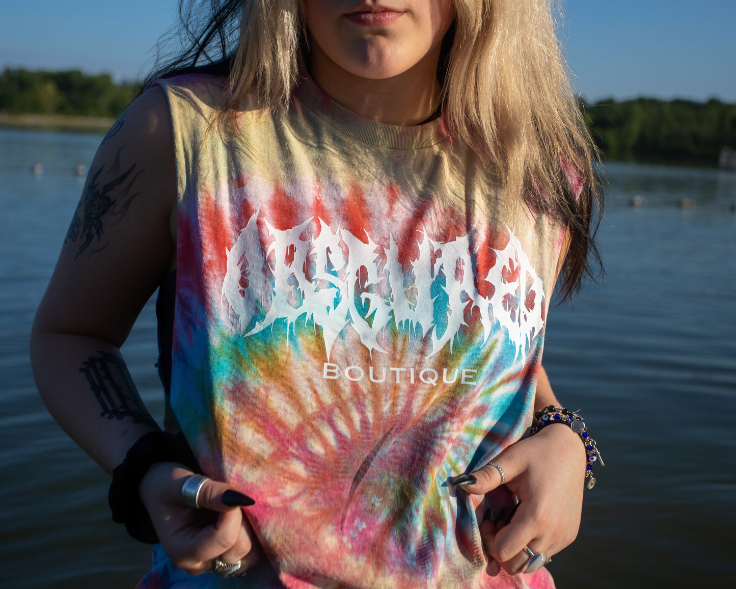 OBSCURED X NAS RAINBOW TIE-DYE CUTOFF