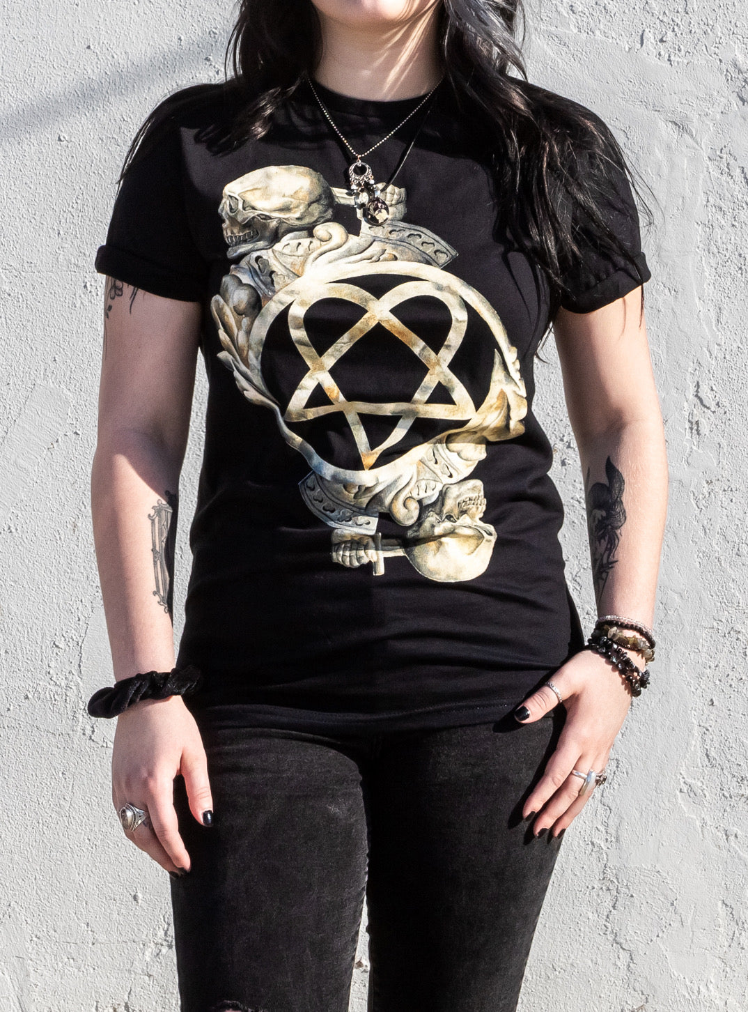 HIM Heartagram Bone Sculpture T-Shirt