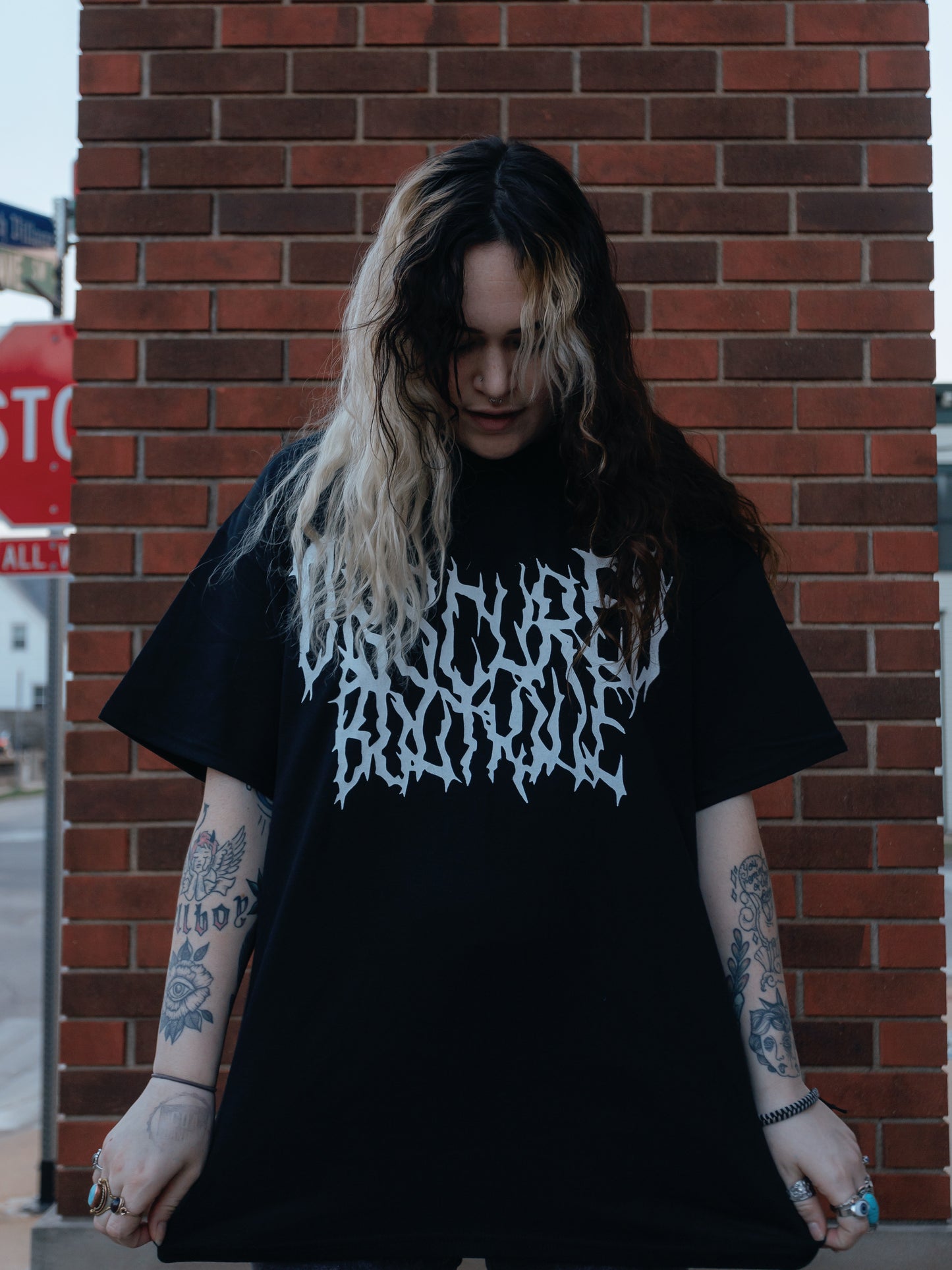 Obscured Black Metal Logo Tee