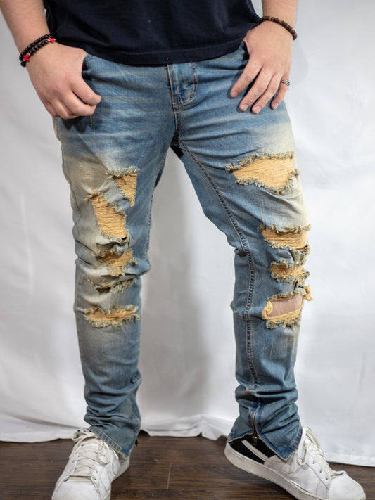 Destroyed Jeans With Ankle Zipper