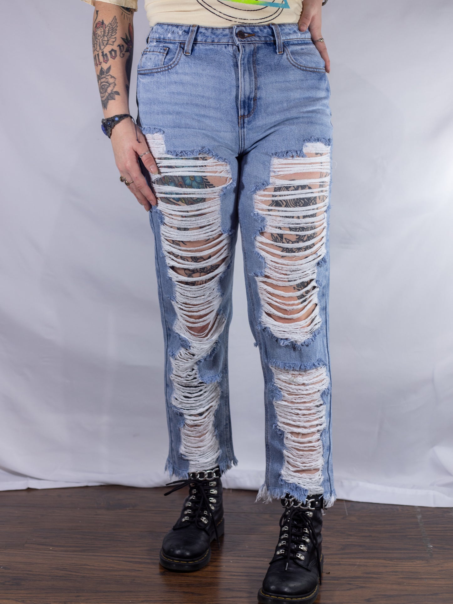 Destroyed Light Denim Jeans