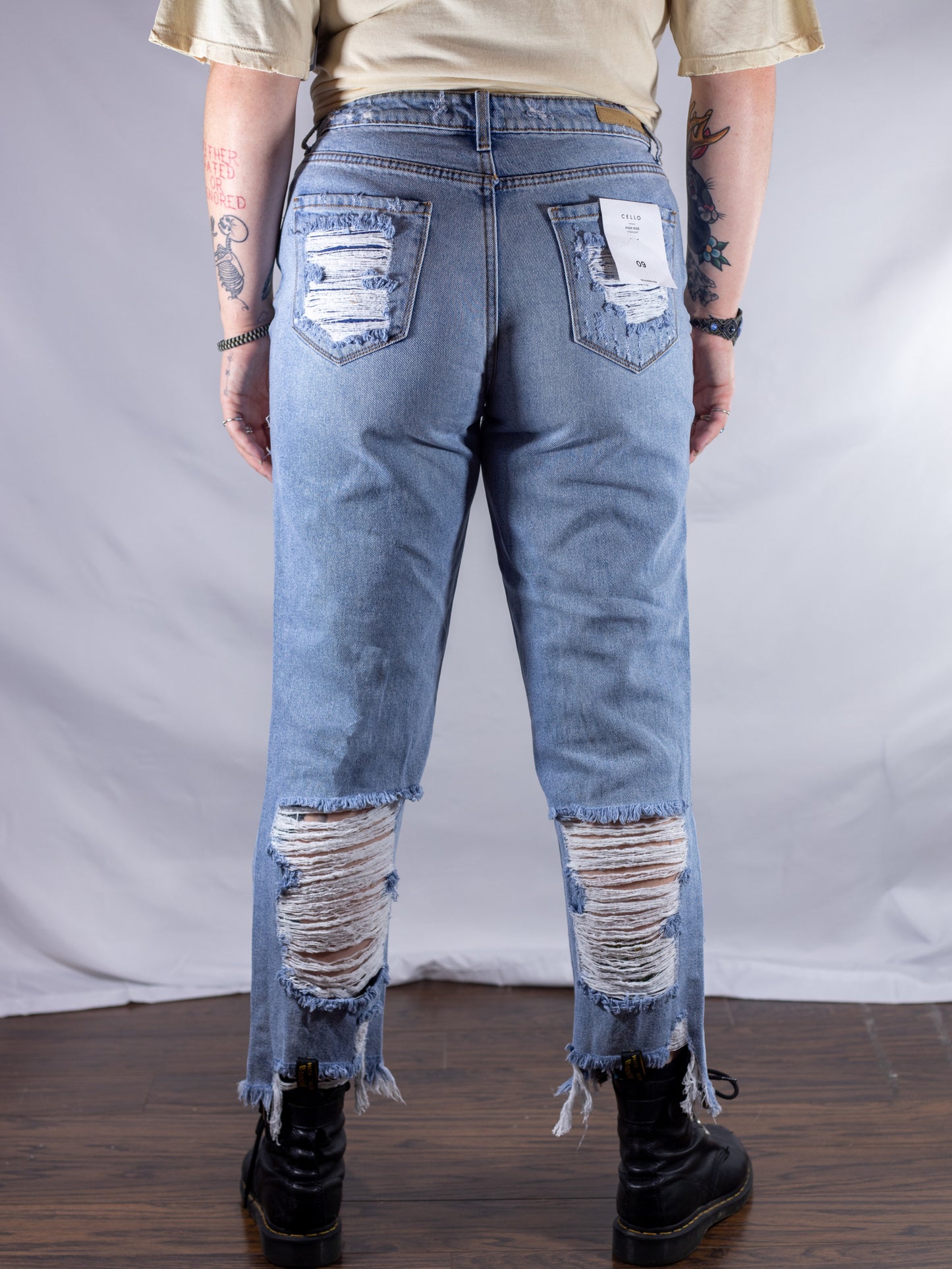 Destroyed Light Denim Jeans