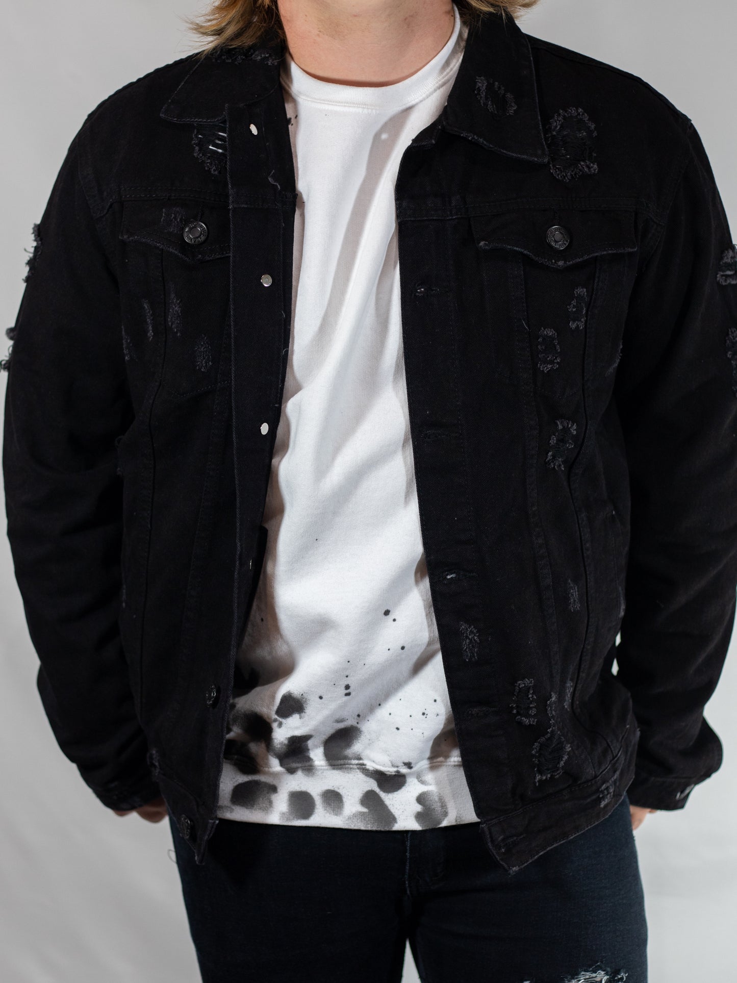 Men Distressed Denim Jacket