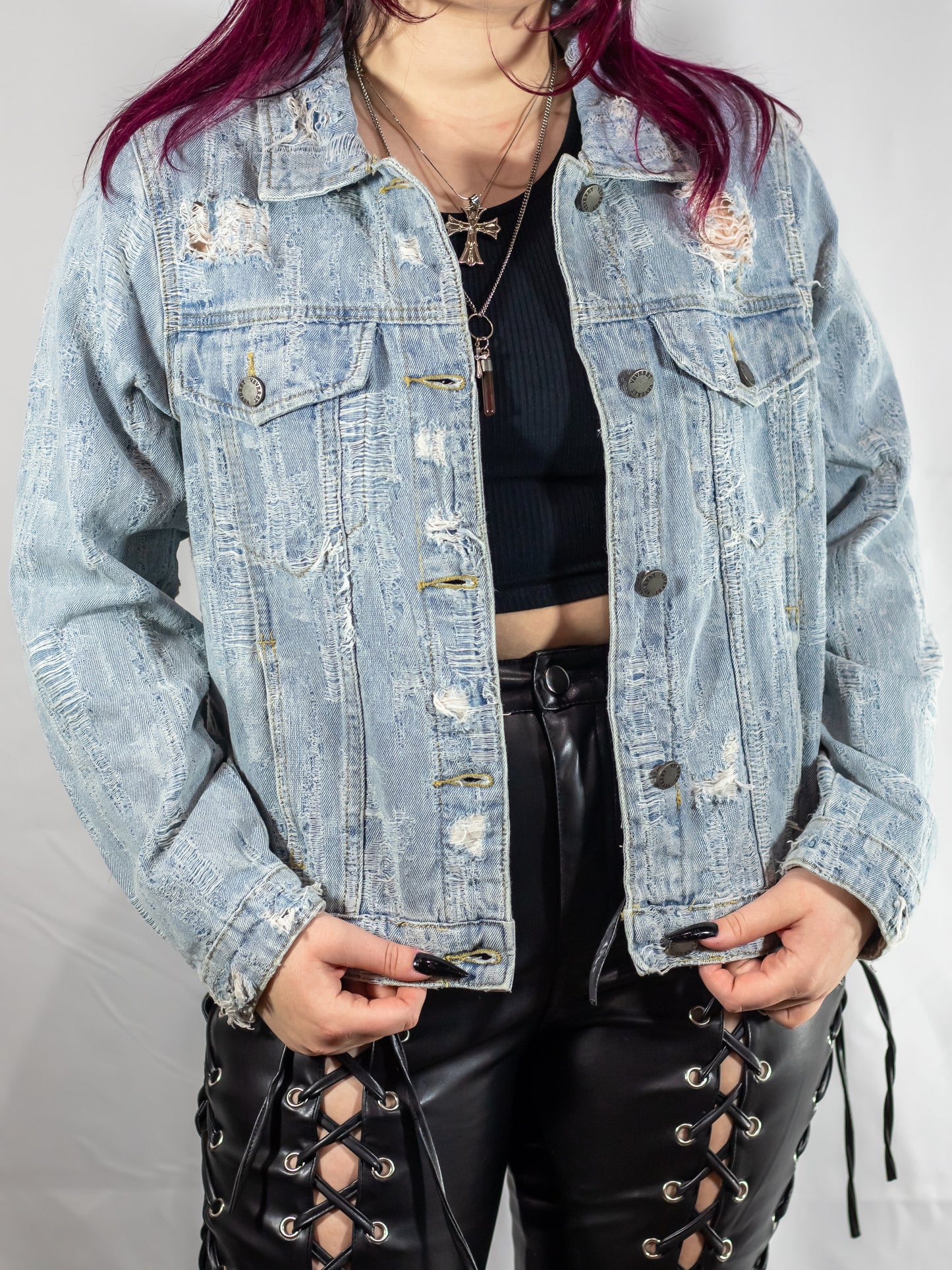 Distressed Washed Denim Jacket