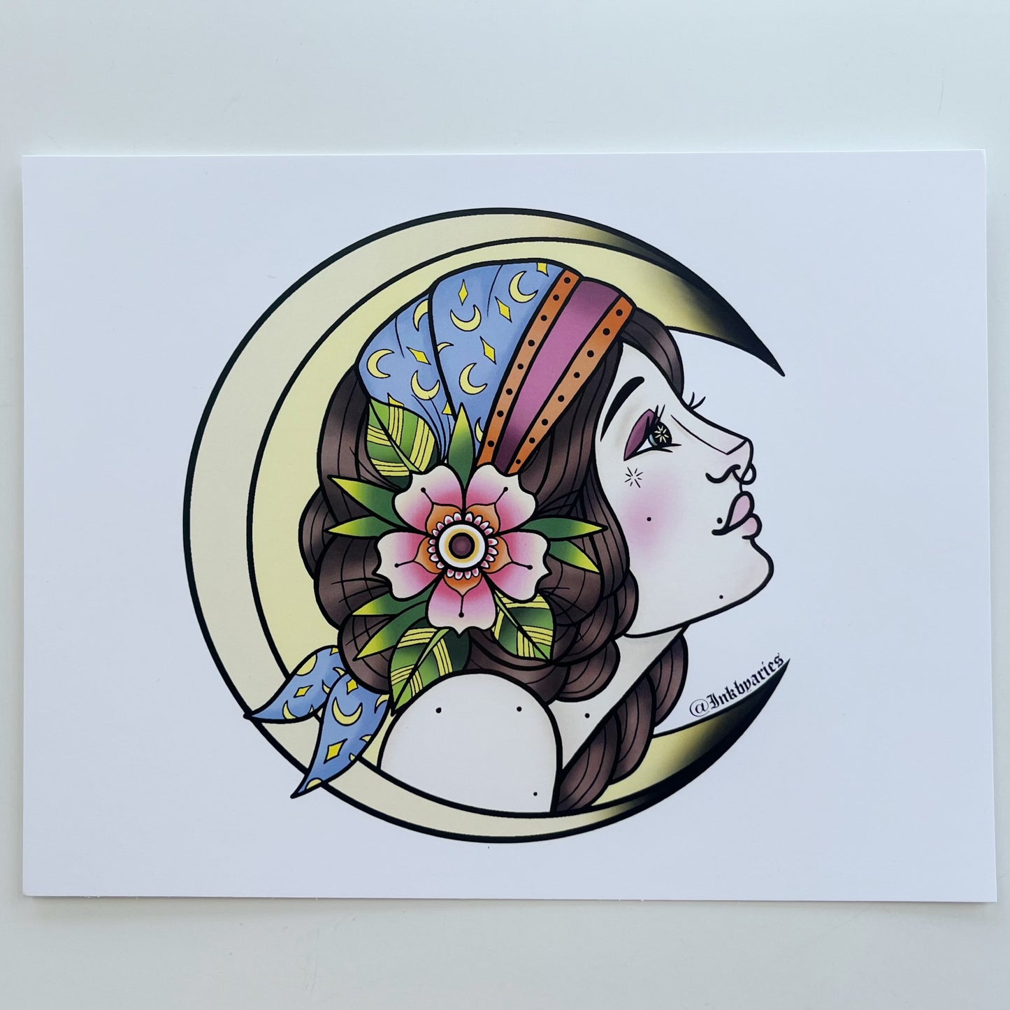 inkbyaries Moon Woman Print